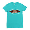 September Peeking Out Baby Boy Ladies Fitted T-Shirt