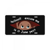 June Peeking Out Baby Boy License Plate