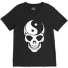 yin yang skull V-Neck Tee