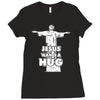 jesus wants a hug Ladies Fitted T-Shirt
