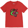 pink punk wolf V-Neck Tee