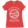 never forget pluto the planet Ladies Fitted T-Shirt