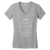 keep calm and ride on Women's V-Neck T-Shirt