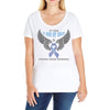 my hero is now my angel stomach cancer awareness Ladies Curvy T-Shirt