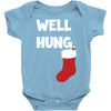 well hung endowed christmas stocking funny Baby Onesie