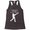 alternatives to war play cricket batting anti war stencil tour Racerback Tank