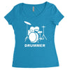 drummer drum kit indie rock music Women's Triblend Scoop T-shirt