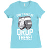 don't make me drop these hockey gloves athletic party sports humor Ladies Fitted T-Shirt