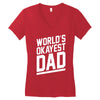world's okayest dad funny Women's V-Neck T-Shirt