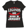 Legends Are Born In January Ladies Fitted T-Shirt
