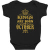 kings are born  october Baby Bodysuit