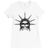 evil skull face Ladies Fitted T-Shirt