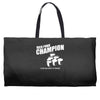 beer pong champion Weekender Totes