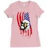 american eagle usa flag head Ladies Fitted T-Shirt
