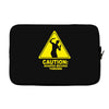 caution shapes being thrown printed Laptop sleeve