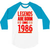 legends are born in 1986 hoodie 3/4 Sleeve Shirt