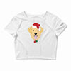 golden retriever dog with red santa's hat Crop Top