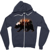 Bear Adventure With Roses Zipper Hoodie
