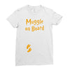 Muggle On Board Orange Ladies Fitted T-Shirt