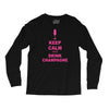 keep calm and drink champagne Long Sleeve Shirts