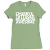 chubby tattooed bearded &amp; awesome Ladies Fitted T-Shirt