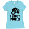 i shoot people t shirt funny photographer tee camera photography digit Ladies Fitted T-Shirt