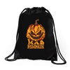 mad halloween pumpkin Drawstring Bags