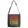 black lives matters, women's rights are human rights Adjustable Strap Totes