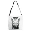 Never Underestimate Dog Rescuer Who Was Born June Adjustable Strap Totes