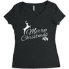 merry christmas flower Women's Triblend Scoop T-shirt