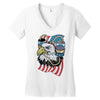 beer eagle graphic Women's V-Neck T-Shirt