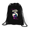 to the moon and back Drawstring Bags