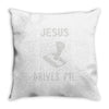 jesus drives me Throw Pillow