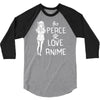 peace love anime 3/4 Sleeve Shirt