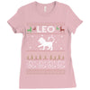 leo christmas ugly sweater Ladies Fitted T-Shirt