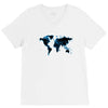 World Map Design V-Neck Tee