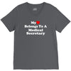 my heart belongs to a medical secretary V-Neck Tee