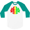 rasta skull and crossbones reggae dub club rave 3/4 Sleeve Shirt