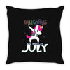 july born unicorns Throw Pillow