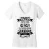 Super Cool Gigi Of A Freaking Awesome Grandson Women's V-Neck T-Shirt