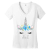 birthday unicorn family series dad Women's V-Neck T-Shirt