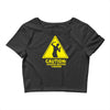 caution shapes being thrown printed Crop Top