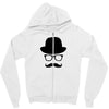 hat wayfarer glasses funny moustache hipster funny geek light tee shir Zipper Hoodie