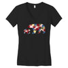 mama bear baby bear floral Women's V-Neck T-Shirt