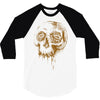 skull water color 3/4 Sleeve Shirt