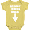 warning choking hazard printed Baby Onesie