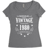 original parts vintage established 1980 perfectly aged Women's Triblend Scoop T-shirt