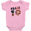 team 10 american flag Baby Onesie