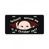 October Peeking Out Asian Baby Boy License Plate