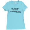 Flee You Idiot Ladies Fitted T-Shirt